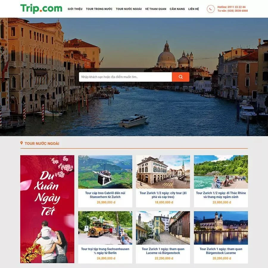 Mẫu website bán tour du lịch 10
