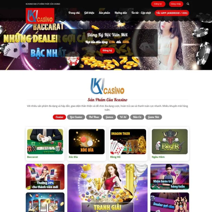 Mẫu website Kubet, Casino, Poker 01