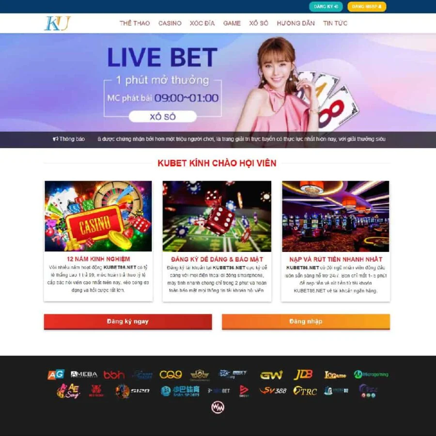 Mẫu website Kubet, Casino, Poker 03