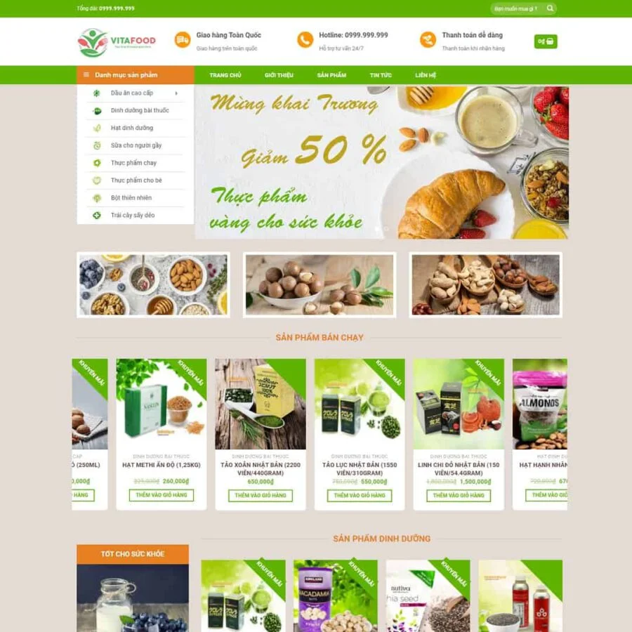 Mẫu website thực phẩm chức năng 10