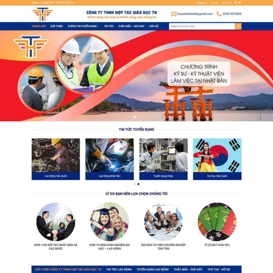 Mẫu website công ty xuất khẩu lao động 05